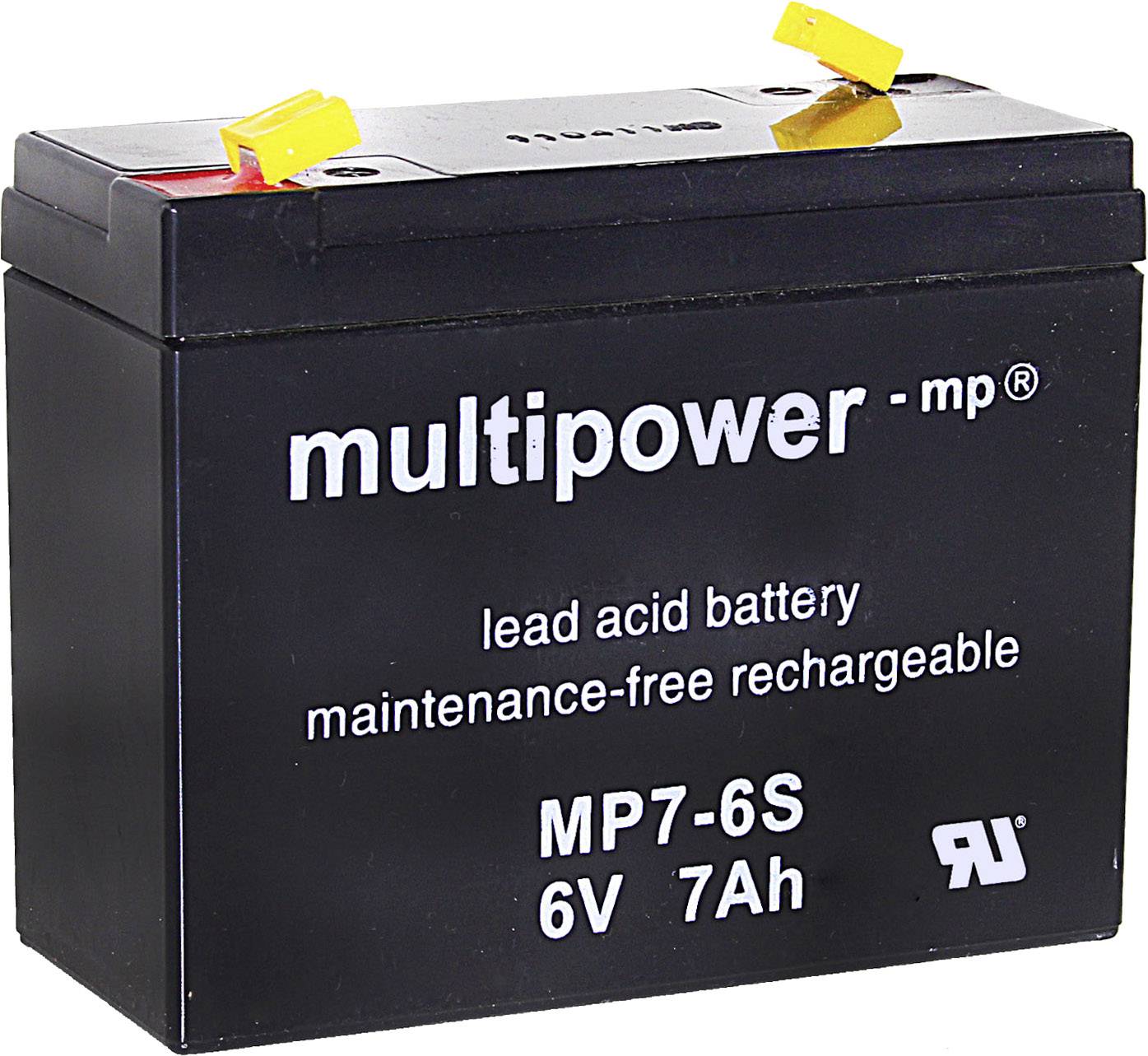 multipower MP7-6S 300402 VRLA 6 V 7 Ah AGM (W x H x D) 116 x 99 x 50 mm 4.8 mm blade terminal Maintenance-free, Low