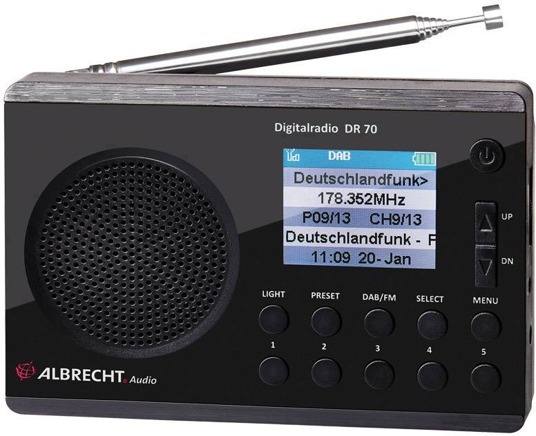 Albrecht DR 70 Portable radio DAB+, FM Torch Black