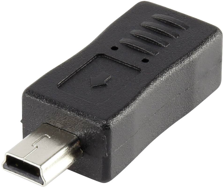 Black adaptor plug with mini-USB connector.