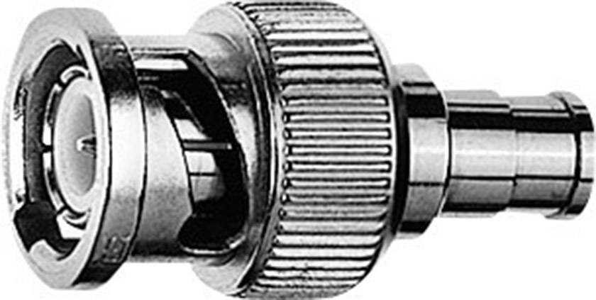 A metal adapter with a toothed surface and a cylindrical end, commonly used for connecting cables in technical applications.
