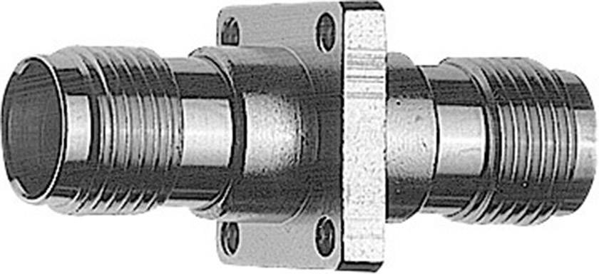 Metal connecting element with a threaded section and a flat central part that connects two tubular ends, commonly used in pipework.