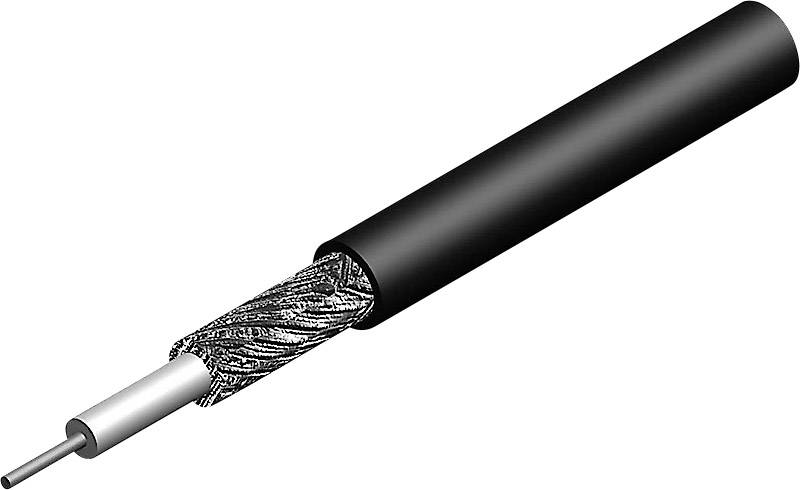 Telegärtner 100012821 Coax Outside diameter: 2.80 mm RG174 50 Ω Black Sold per metre