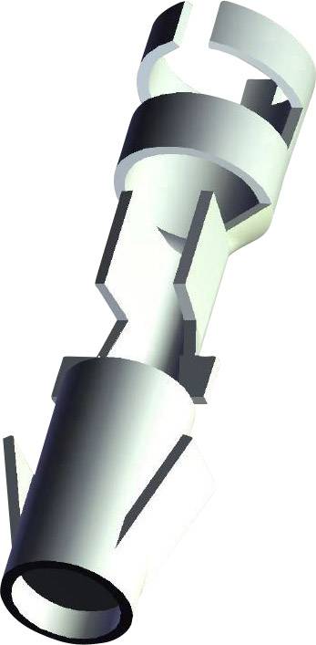 A three-dimensional model of a technical component that looks like a pipe with multiple bevelled and grooved elements.