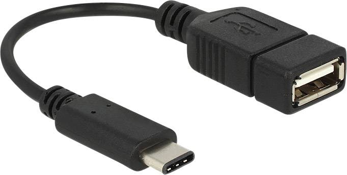 Delock USB cable USB 2.0 USB-C® plug, USB-A socket 0.15 m Black 65579