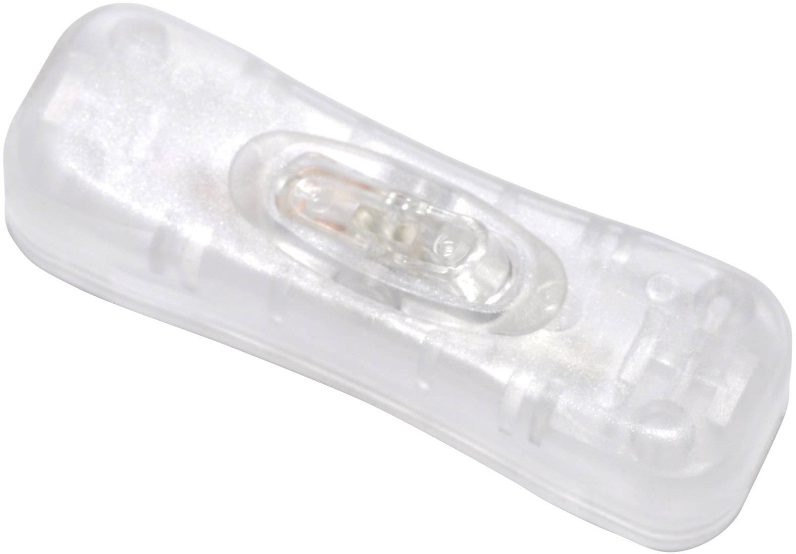 A transparent plastic enclosure with a streamlined design and an internal circuit, possibly an electronic component.