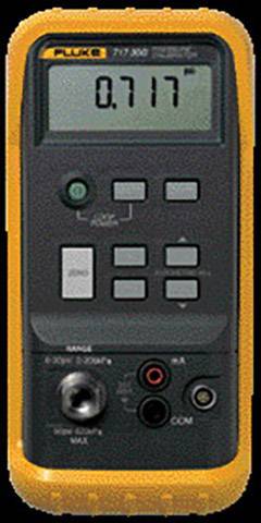 Digital multimeter with an orange-coloured case border displays measurement value '0.717'. Device has buttons for function settings.
