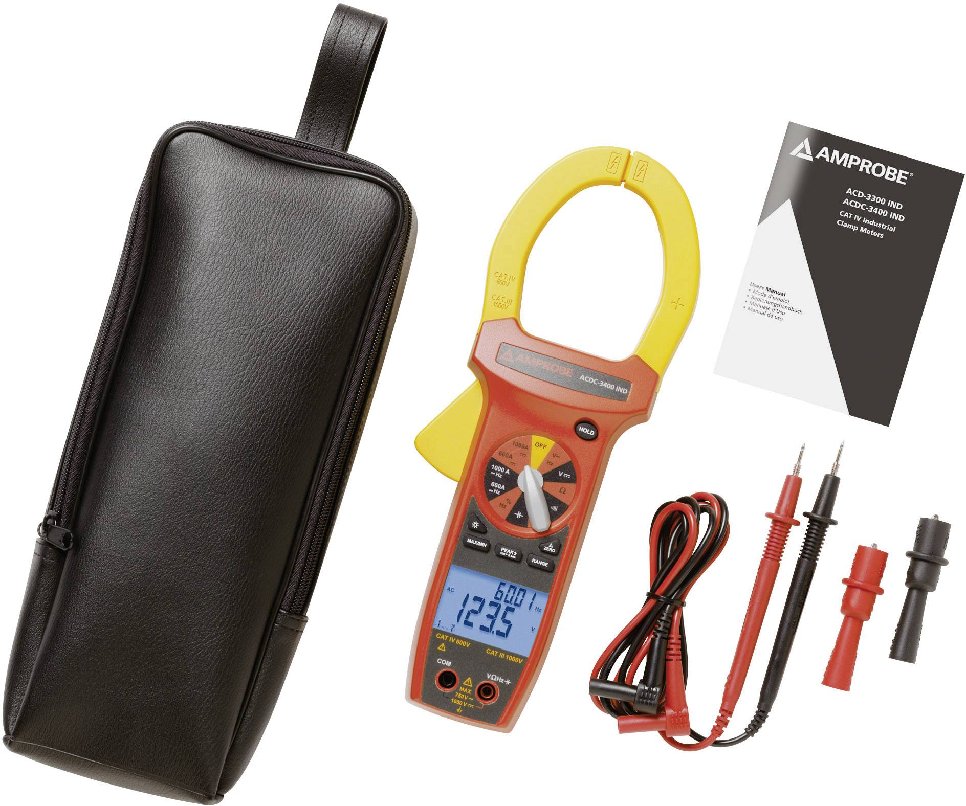 Beha Amprobe ACDC-3400 IND Handheld multimeter, Clamp meter Digital CAT III 1000 V, CAT IV 600 V Display (counts): 6600