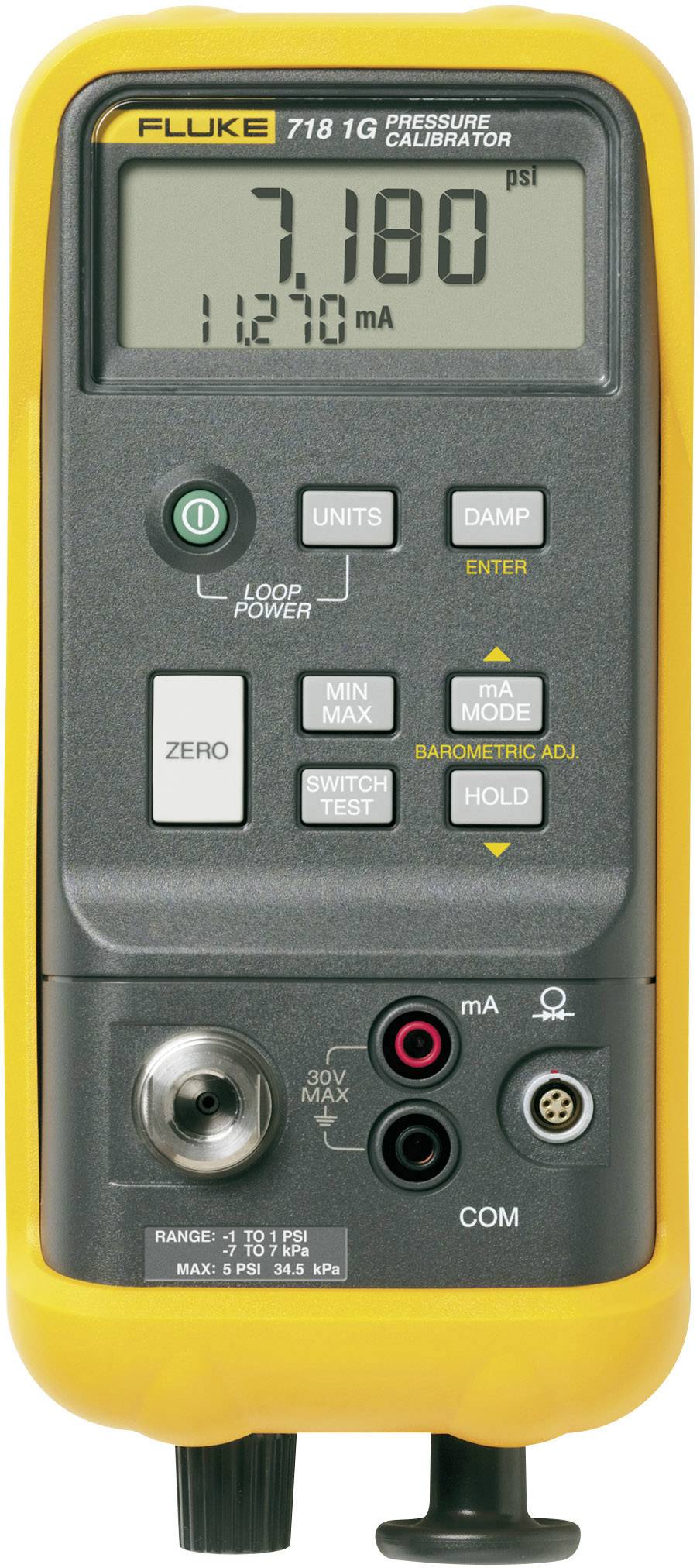 Fluke 718 1G Calibrator Pressure, Amperage 2 x 9V battery (included)