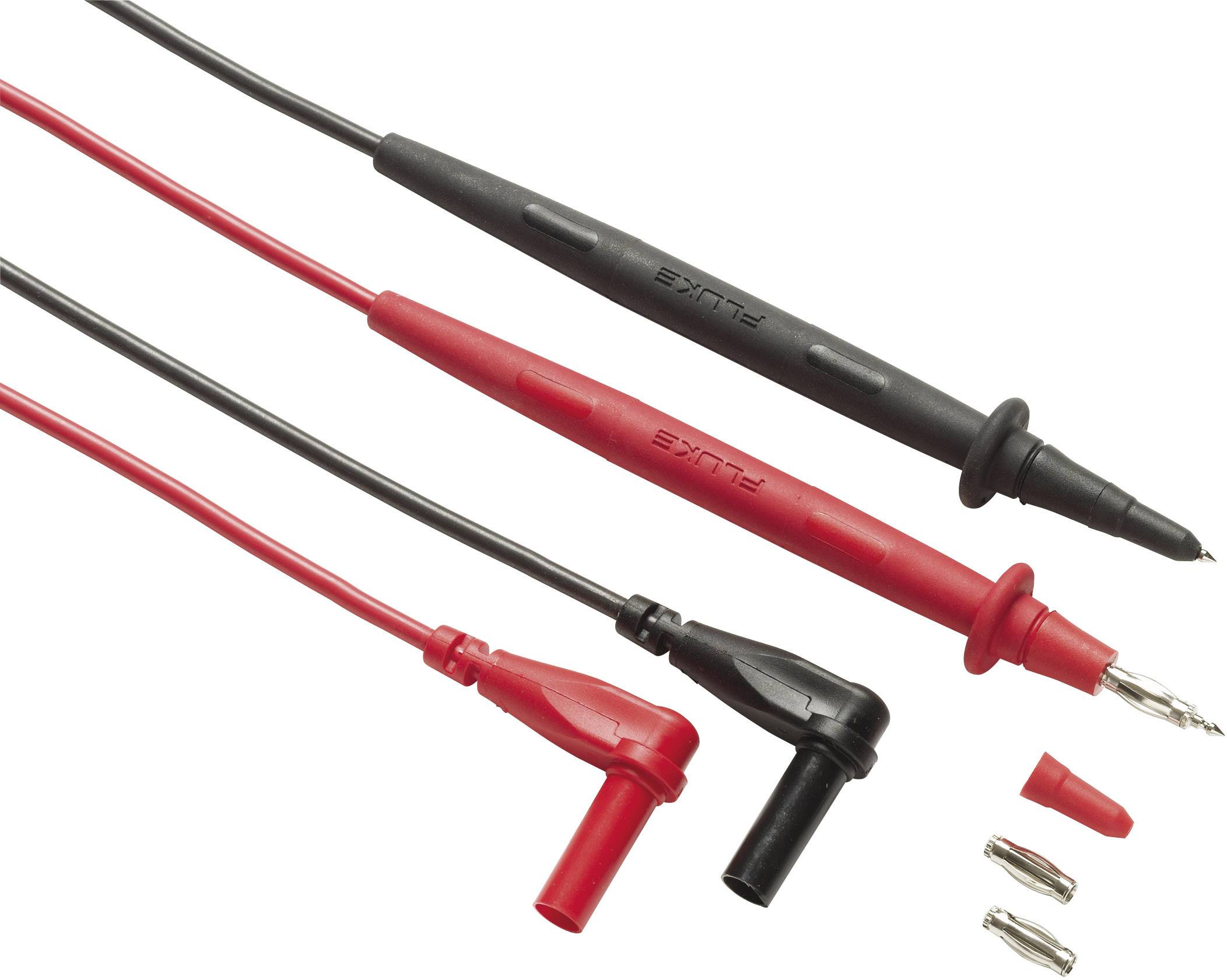 Two test probes, one red and one black, with additional connections. Use: Measuring electrical currents and voltages.