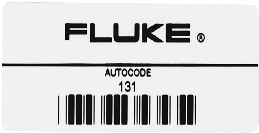 Label with the text 'FLUKE AUTOCODE 131' above a barcode.