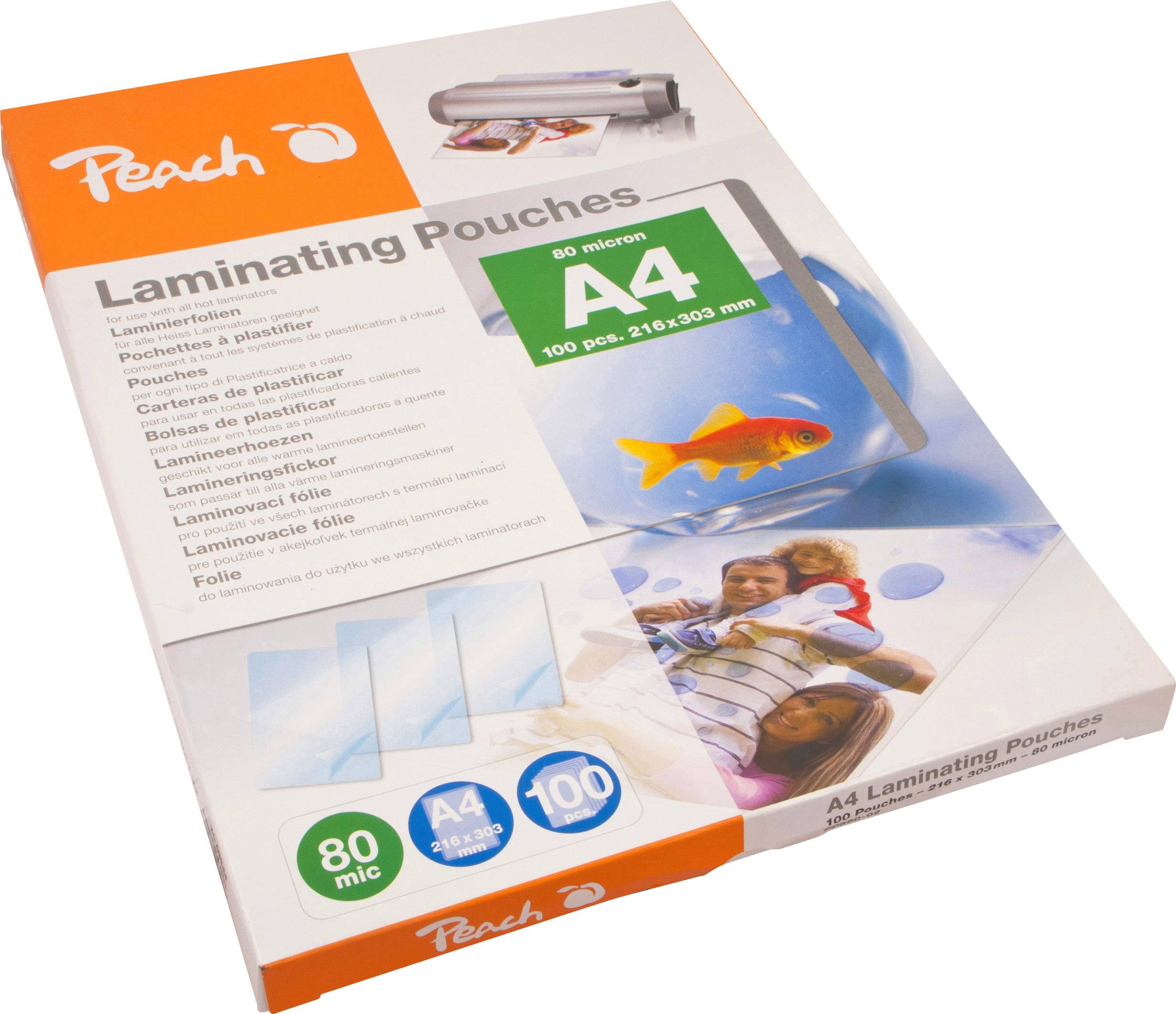 Peach Laminate sheet A4 80 micron glossy 100 pc(s)