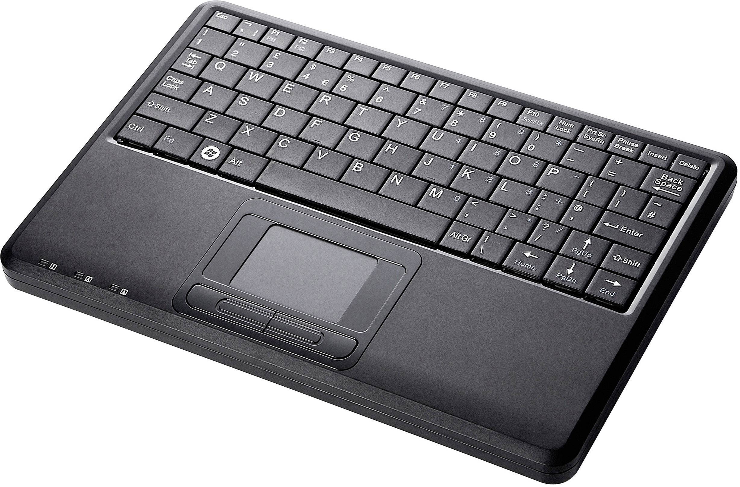Perixx PERIBOARD-510-PLUS USB Keyboard German, QWERTZ Black Built-in touchpad