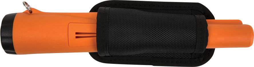 Orange diver's finger indicator with black loop and mounting sleeve.