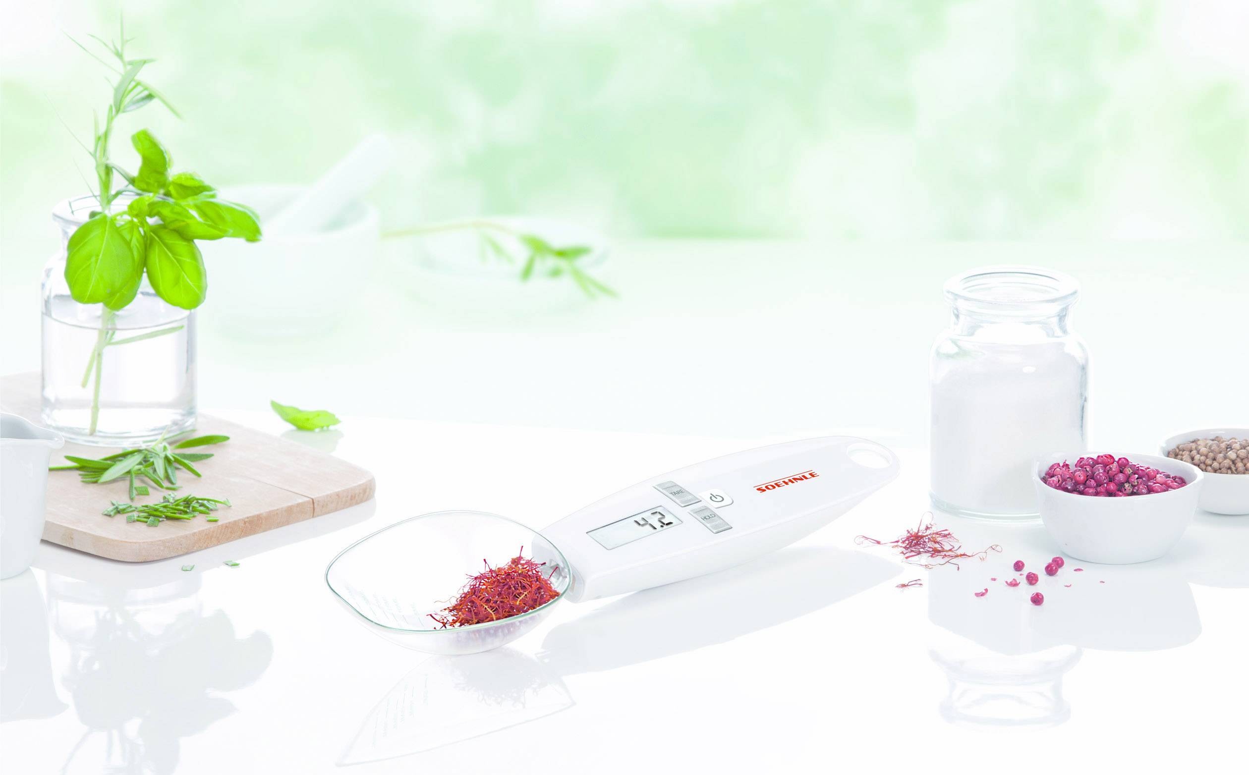 Spoon scale Soehnle Weight range 500 g Readability 0.1 g battery-powered White