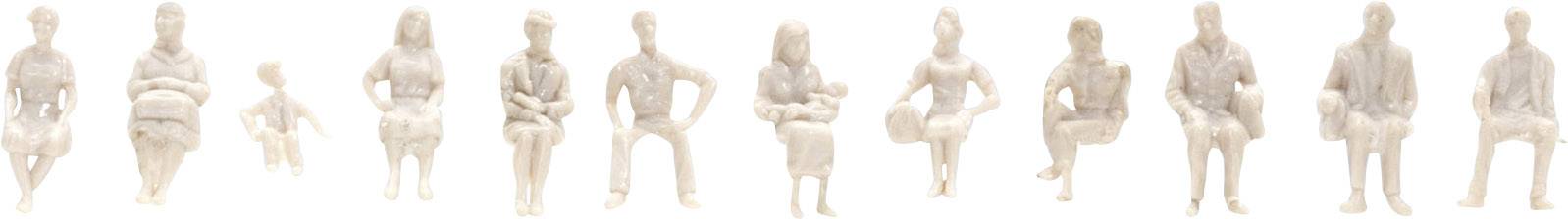 Eleven seated figures in various body postures.