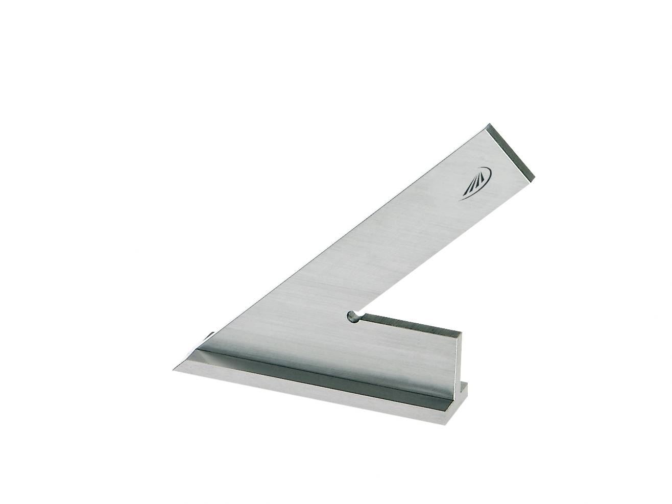 A metallic, silver tool with an angled handle and sharp edge, possibly a craft or cutting implement.