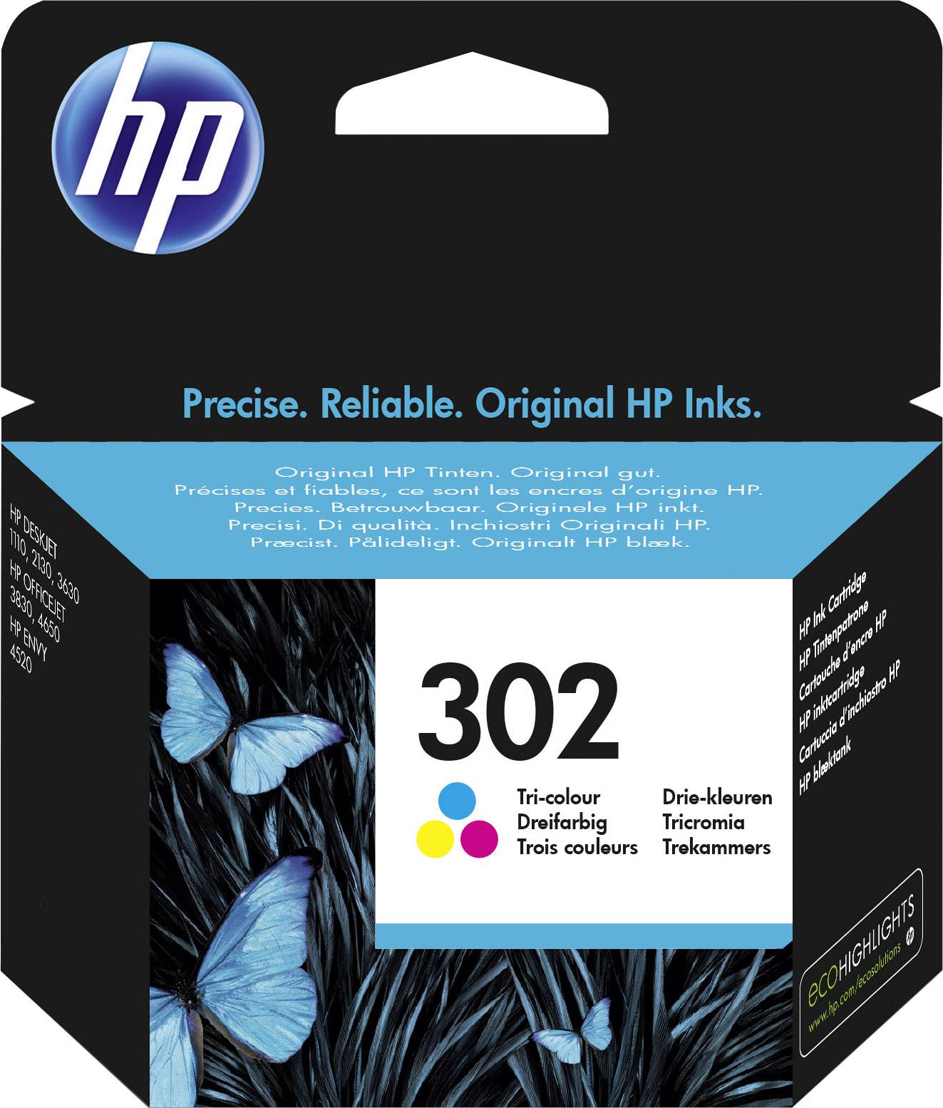 HP 302 Ink cartridge Original Cyan, Magenta, Yellow F6U65AE Ink