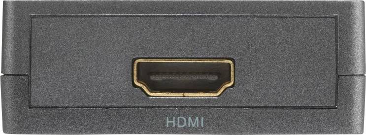 Black HDMI port on an electronic device, enables the transmission of audio and video data via an HDMI cable.
