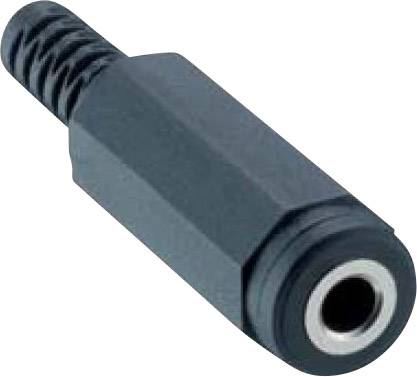 Lumberg 152202 3.5 mm audio jack Socket, straight Number of pins: 2 Mono Black