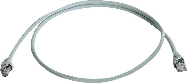 A grey Ethernet cable with two RJ-45 connectors, used for network connection.