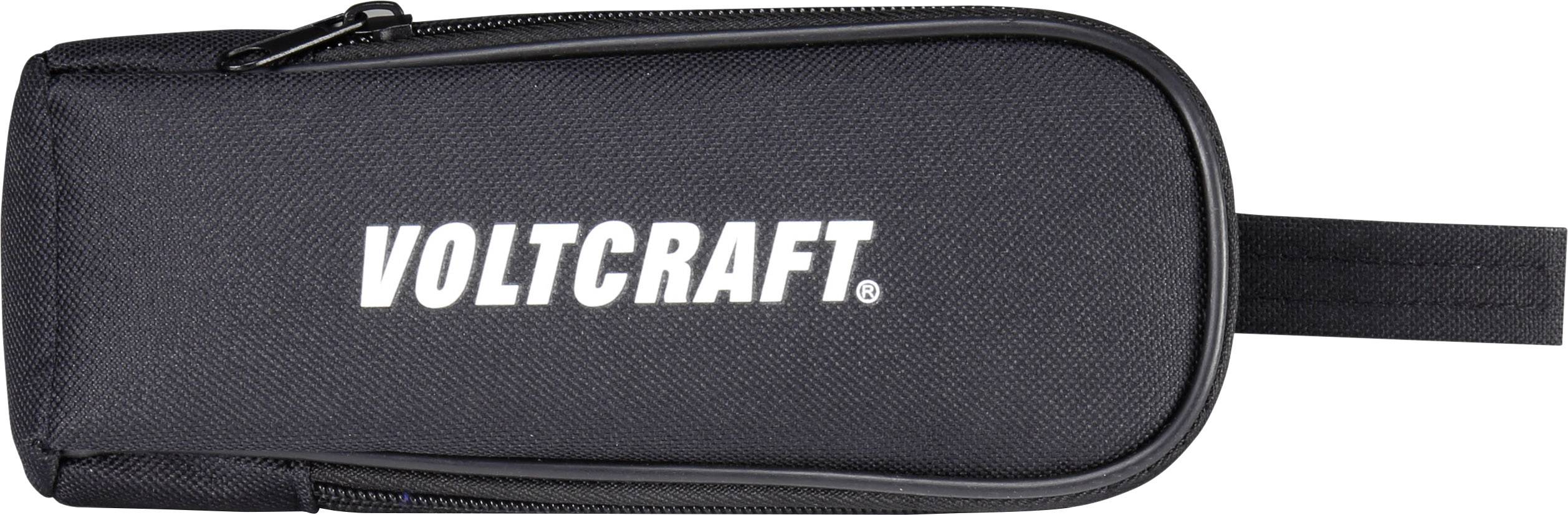 Black, oblong zippered case with 'Voltcraft' logo in white. Suitable for storing smaller items or tools.