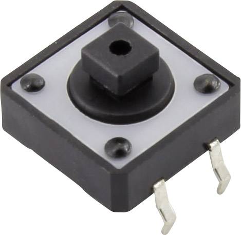 TRU COMPONENTS YST-1103T Pushbutton 12 V DC 0.05 A 1 x Off/(On) momentary (L x W) 12 mm x 12 mm