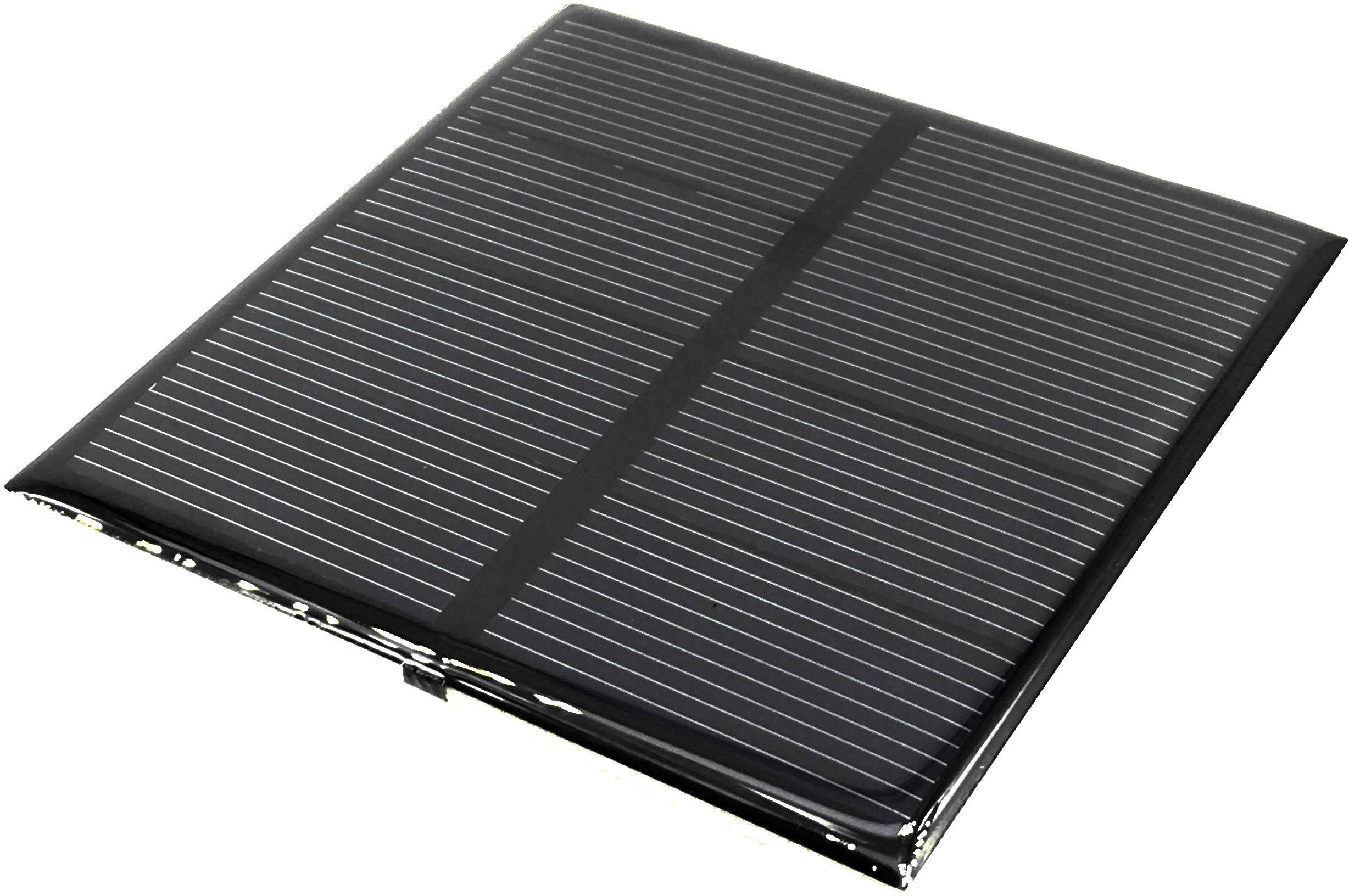 Black solar panel with thin parallel lines, rectangular shape, flat surface.