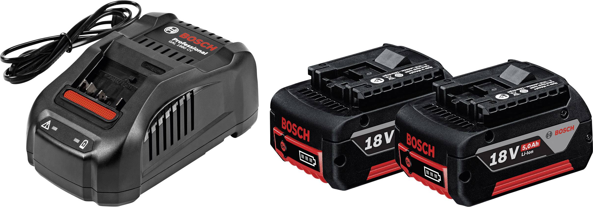 Battery charger with two 18V Li-Ion batteries. Suitable for power tools, brand name visible. Ideal for DIY projects.