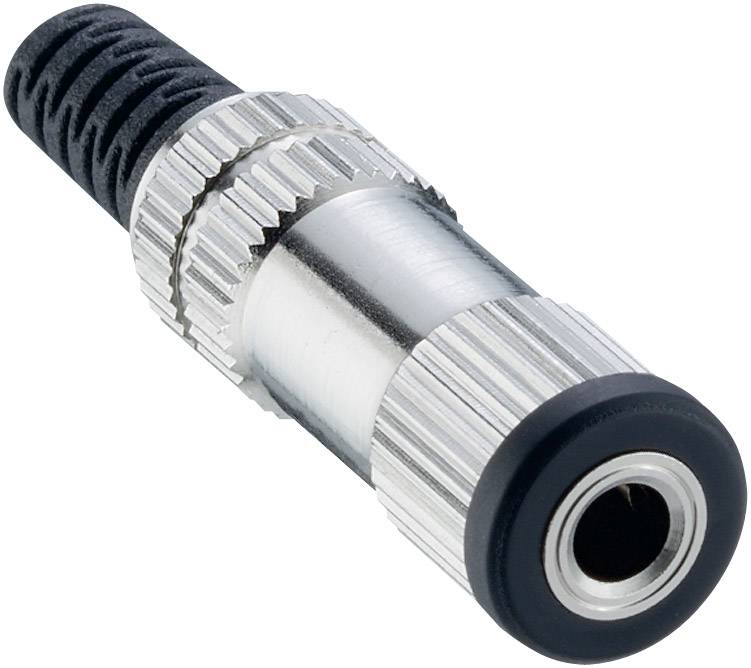 Audio adapter with metal casing and black plastic end, suitable for audio cable connections.