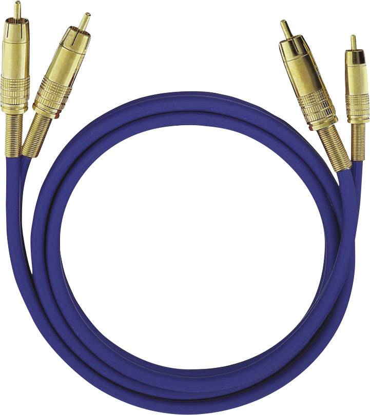 RCA Audio/phono Cable [2x RCA plug (phono) - 2x RCA plug (phono)] 2.00 m Blue gold plated connectors Oehlbach NF 1 Master