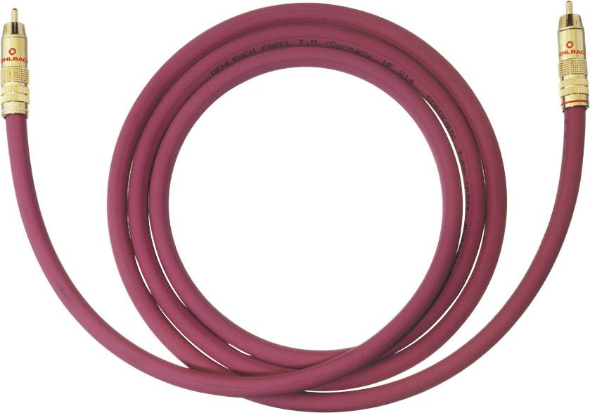 RCA Audio/phono Cable [1x RCA plug (phono) - 1x RCA plug (phono)] 4.00 m Bordeaux gold plated connectors Oehlbach NF 214 SUB