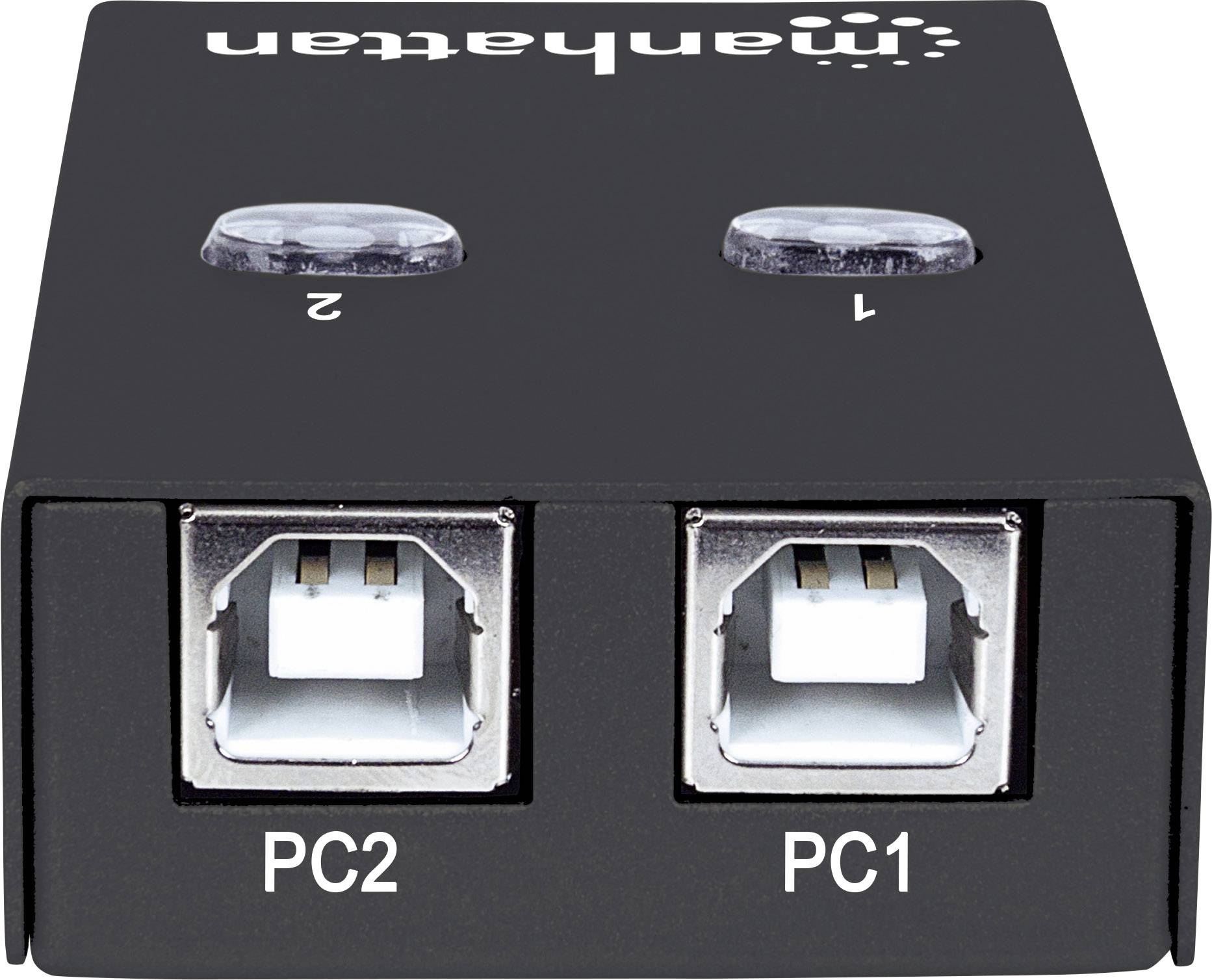 Manhattan 2 ports USB 2.0 changeover switch Black