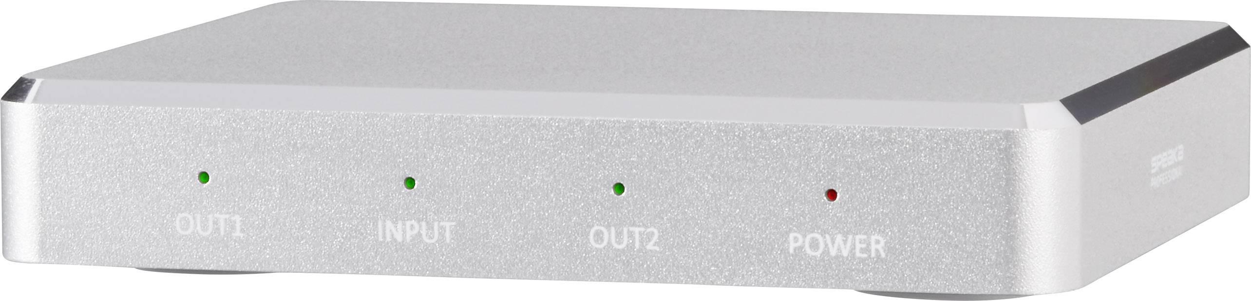 SpeaKa Professional 2 ports HDMI splitter Aluminium casing, Ultra HD compatibility 3840 x 2160 p