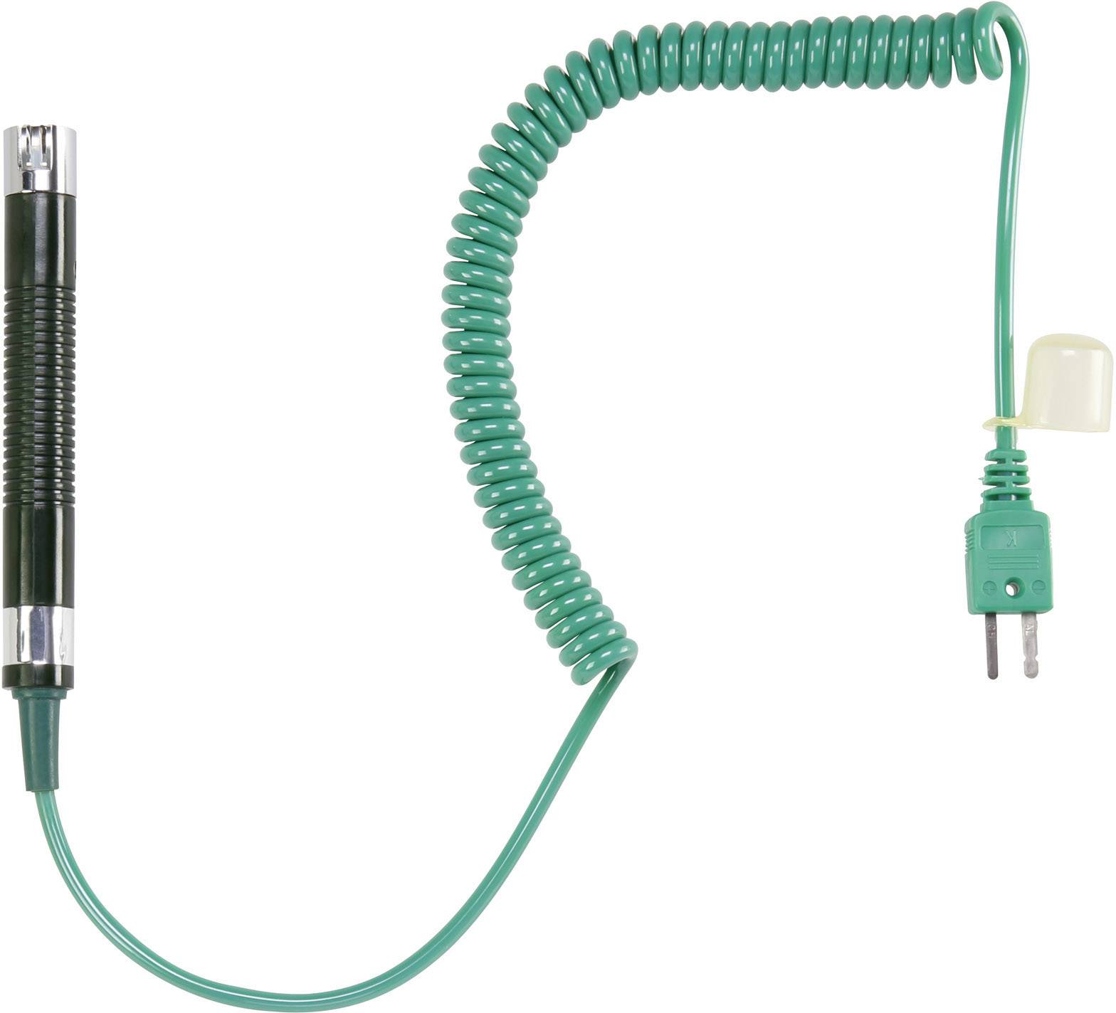 Green twisted heating cable extension, socket end pointing to the right. Designed for heating mats or electrical devices for indoor use.