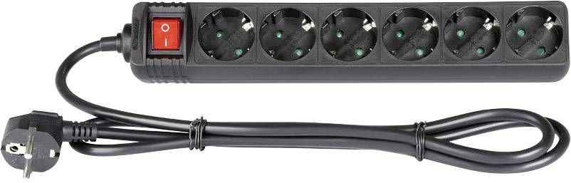 Adam Hall 8747S6 Power strip (+ switch) 6x Black PG connector 1 pc(s)