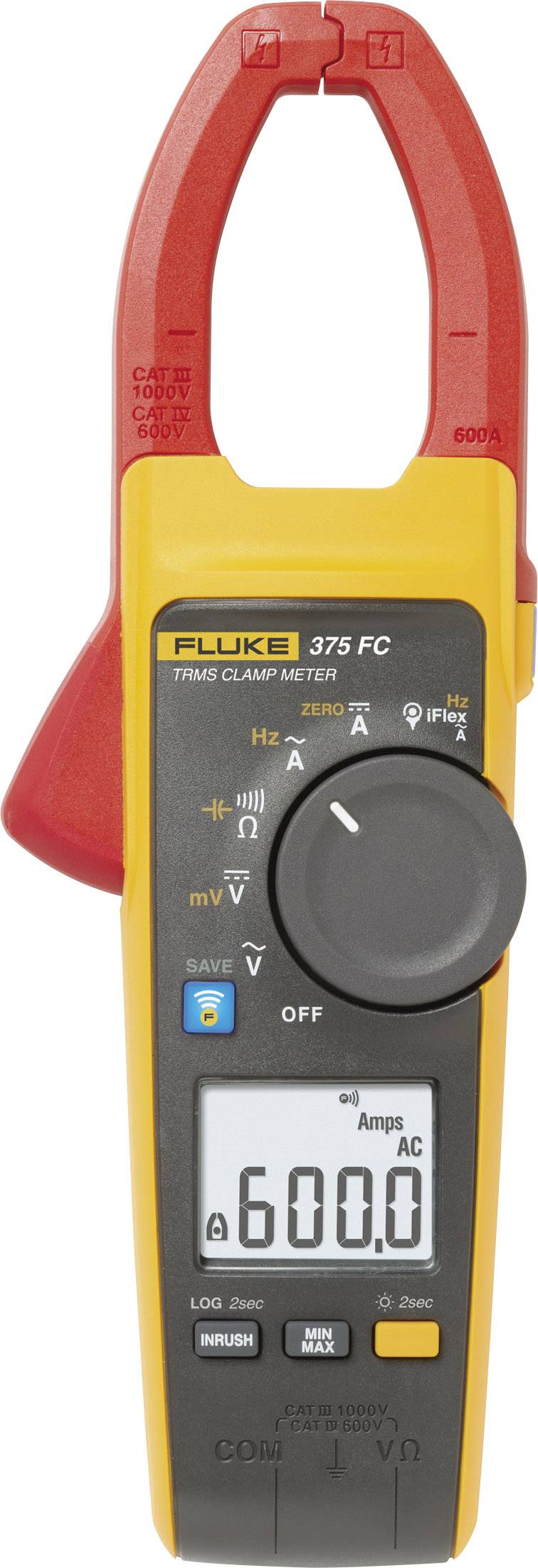Fluke 375 FC Handheld multimeter, Clamp meter Digital CAT III 1000 V, CAT IV 600 V Display (counts): 6000
