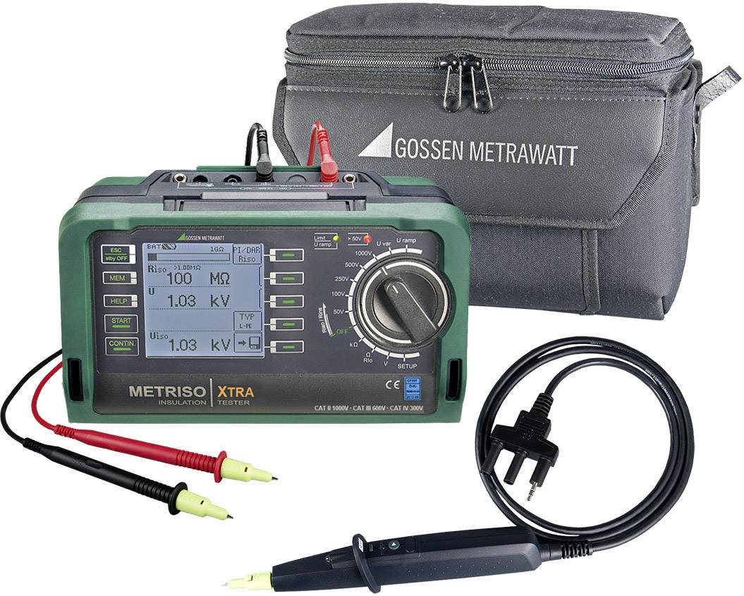 Gossen Metrawatt METRISO XTRA-Set Insulation tester Calibrated to (DAkkS standards) 50 V, 100 V, 250 V, 500 V, 1000 V 1 TΩ