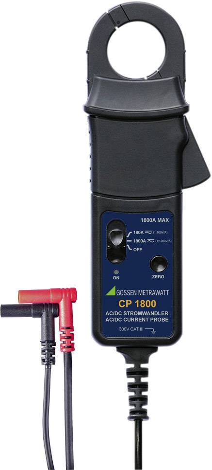 A digital current transformer CP 1800 with cable connections, used for measuring alternating current signals up to 1800A, suitable for CAT III 300V.