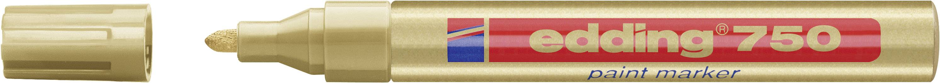 Marker pen, edding 750 brand, gold-coloured. Suitable for writing on various surfaces.