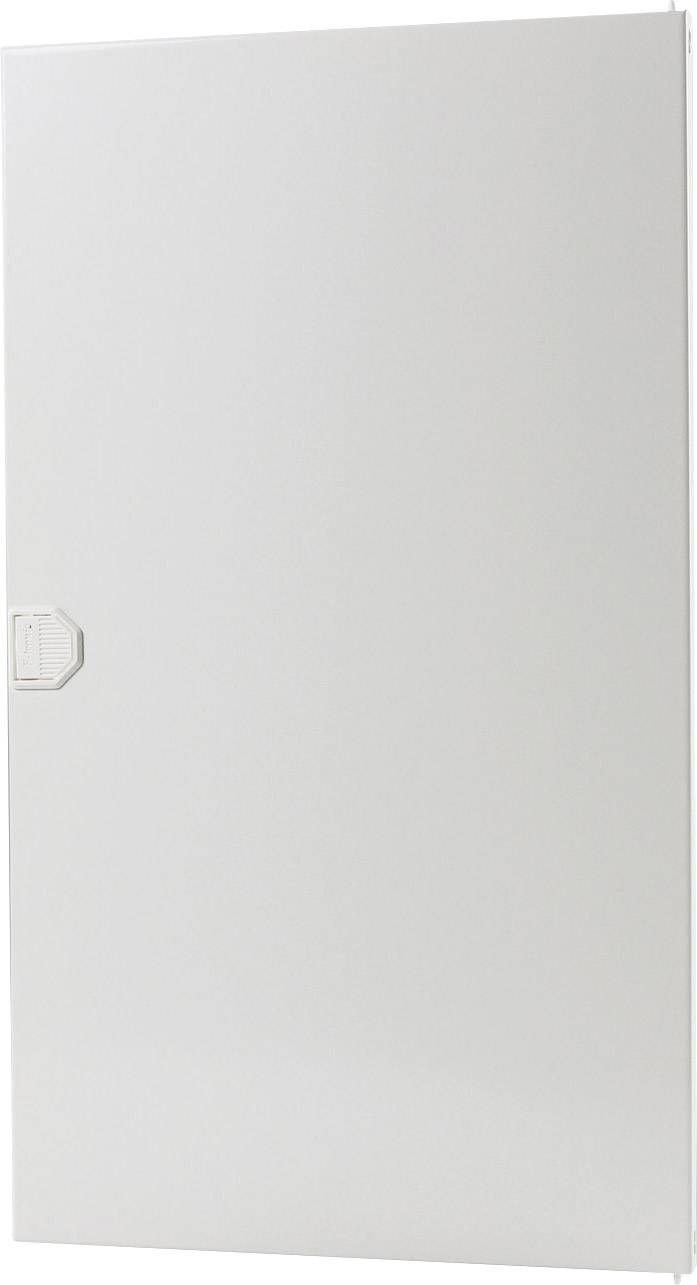 White door with a rectangular handle, smooth and minimalist in design.
