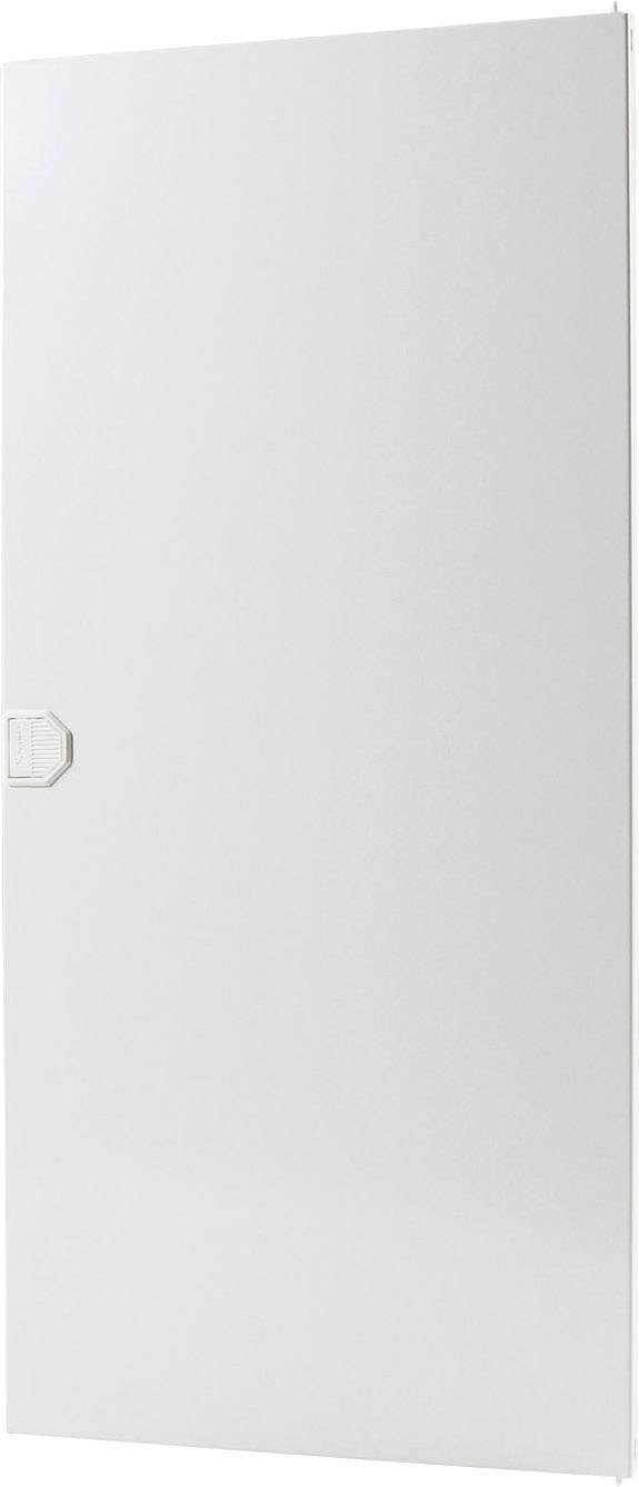 White door with rectangular handle, closed against a light background.