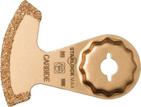 Starlock-Max saw blade with golden carbide coating, suitable for oscillating tools, offers high durability and precision.