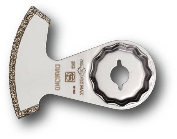 Diamond-studded saw blade with Starlock attachment, suitable for precise cutting in hard materials such as tiles and mortar.