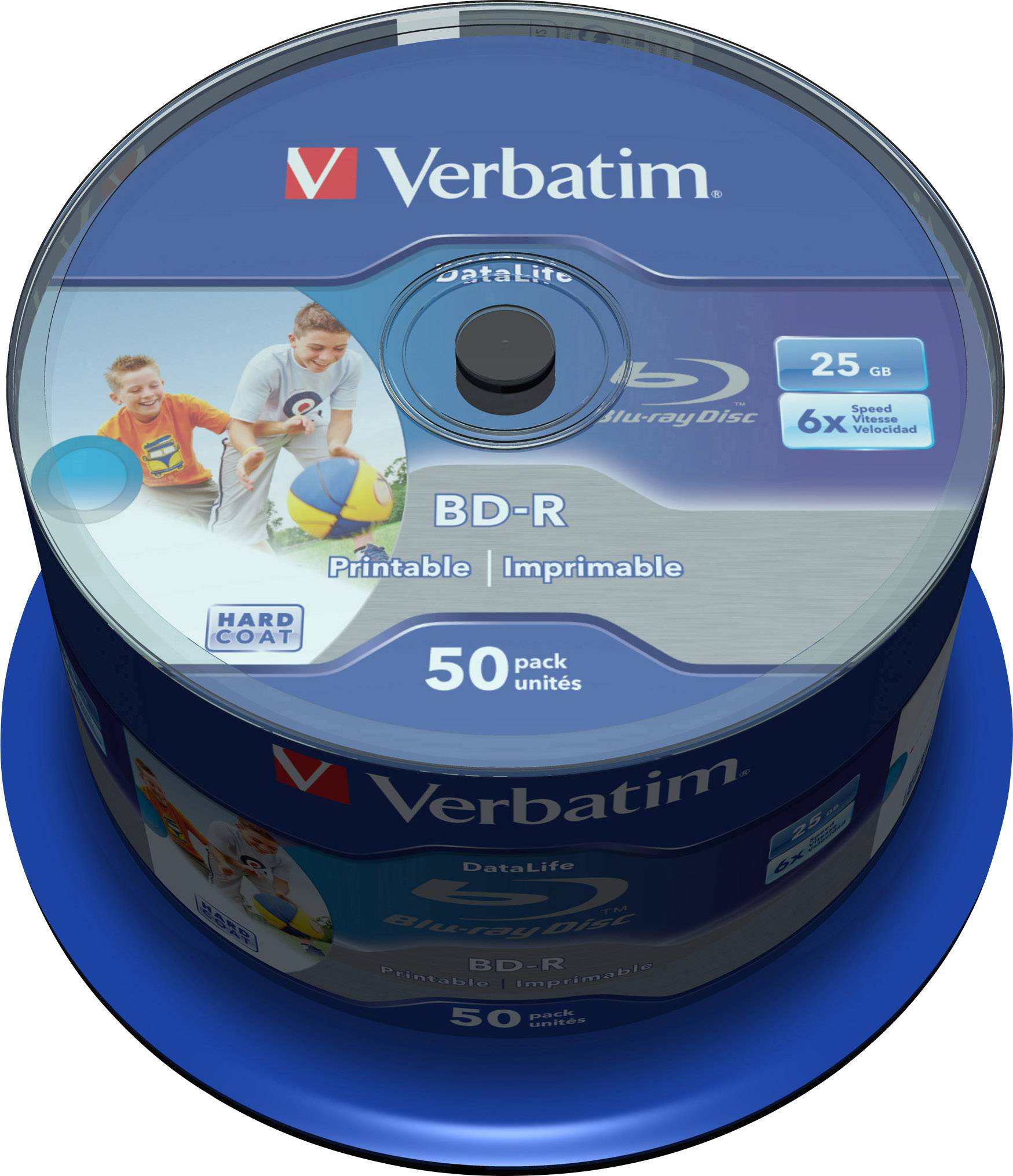 Verbatim 43812 Blank Blu-ray BD-R SL 25 GB 50 pc(s) Spindle Printable