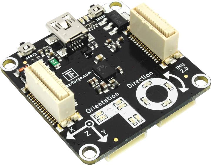 Electronic circuit board with multiple connections, directional and orientation markings, symbol 'IF'.