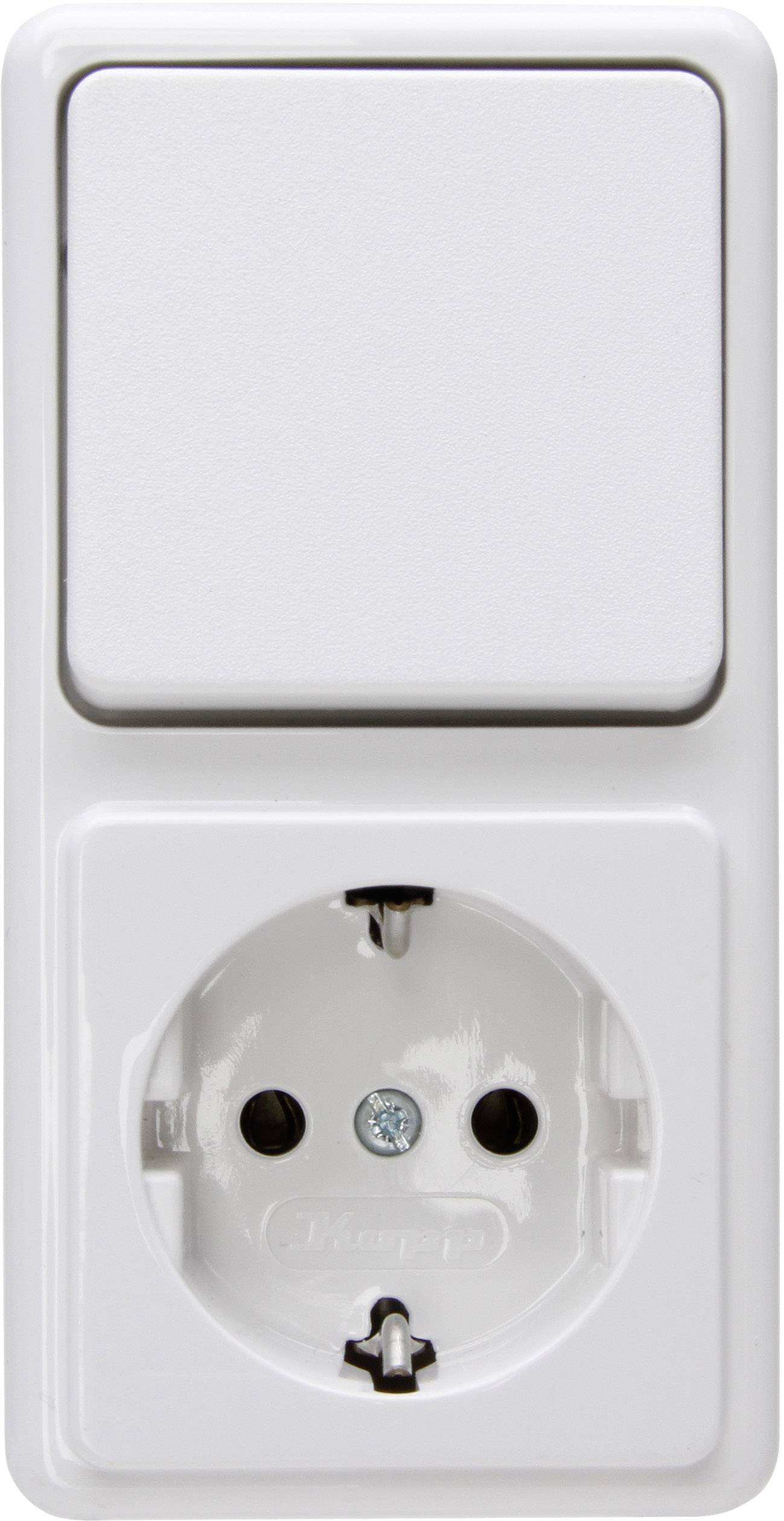 Kopp Switch/socket combo Standard surface-mount Arctic white 108802007