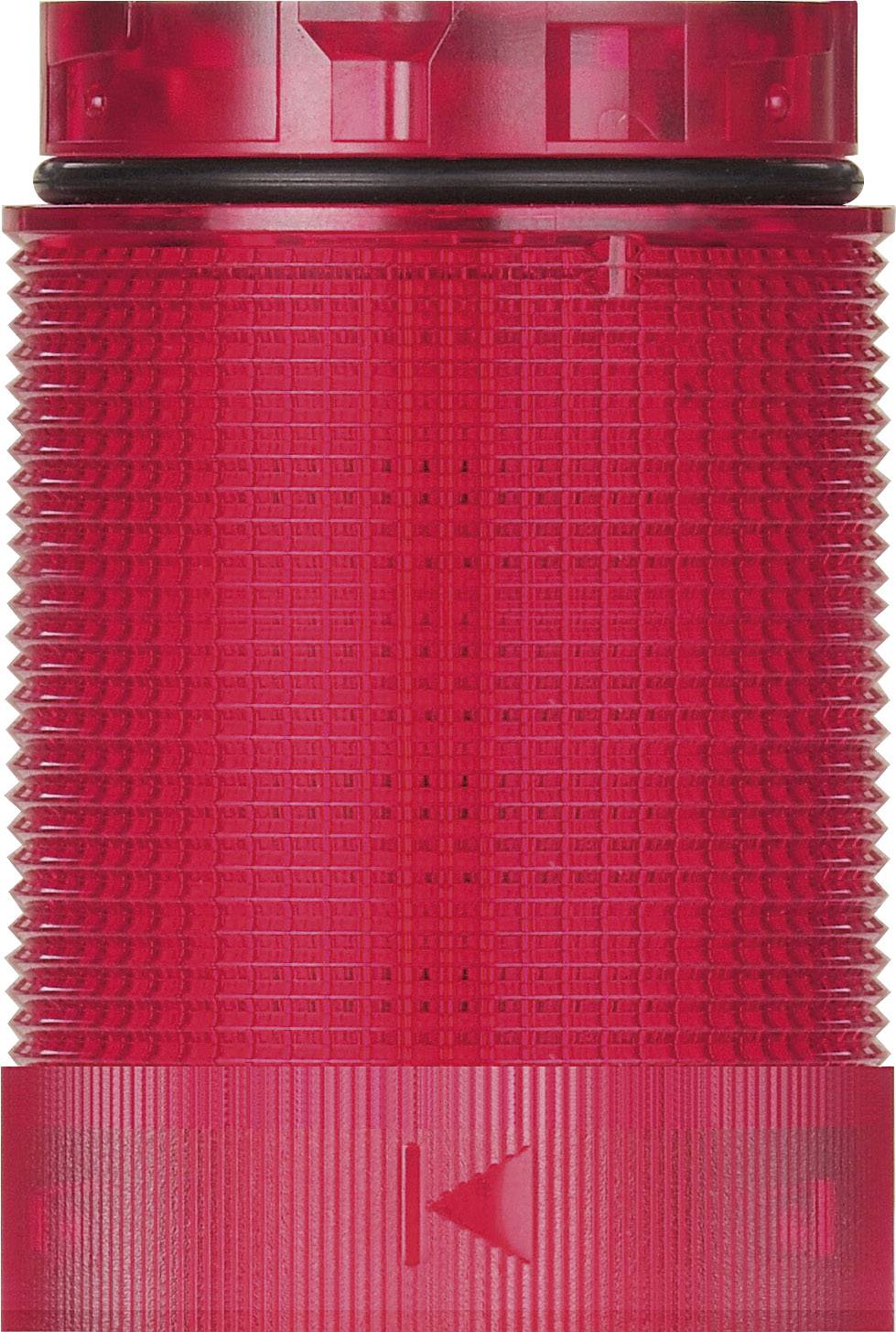Red warning light with a ribbed surface, often used for safety or alarm signals.