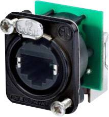 Neutrik NE8FDP-R-B RJ45 Data Connector etherCON D series NE8FDP-R-B Socket, right angle Pins: 8P8C Black 1 pc(s)