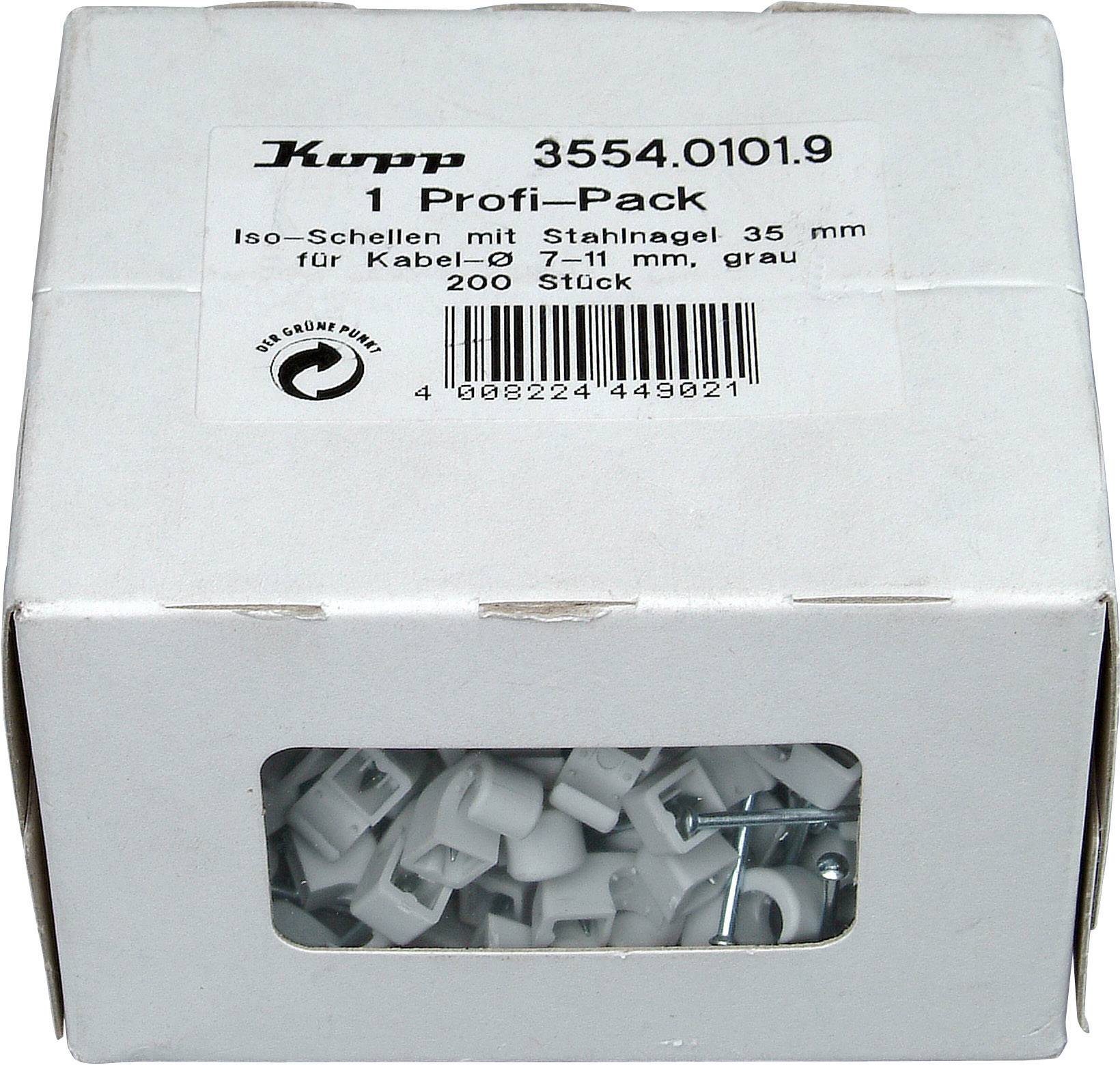 Kopp 355401019 Cable clips 355401019 Bundle Ø range 7 up to 11 mm Grey 200 pc(s)