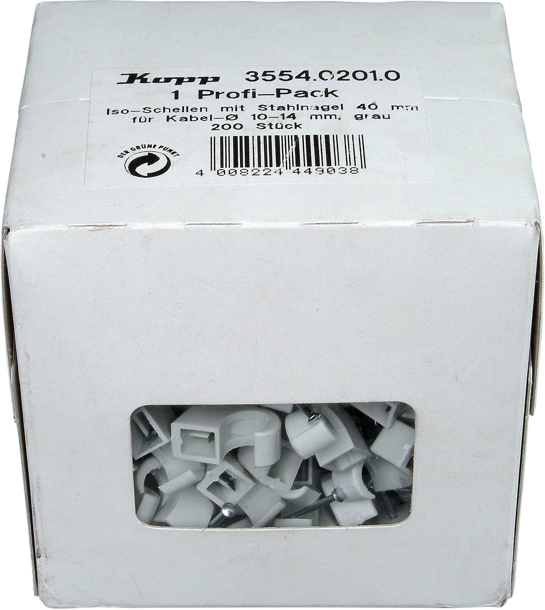 Kopp 355402010 Cable clips 355402010 Bundle Ø range 10 up to 14 mm Grey 200 pc(s)